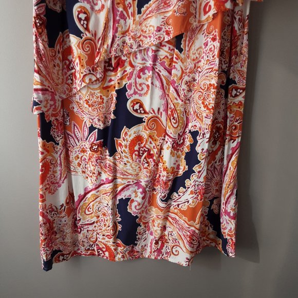 J Jill Sleeveless Shift Dress Geometric Floral Pattern Size XS Petite - Picture 4 of 10